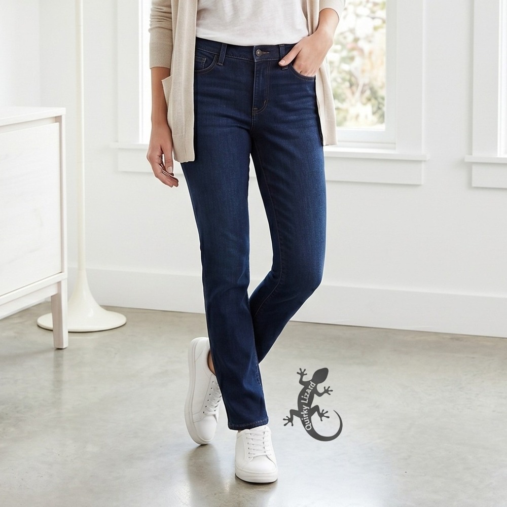 Old Navy Pop Icon Skinny Jeans 8 Petite Dk Blue Mid Rise Rinse Denim S/413208-00